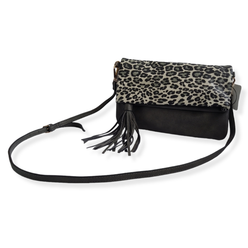 Jen & Co. SophieD Grey Cheetah Print Adjustable Crossbody